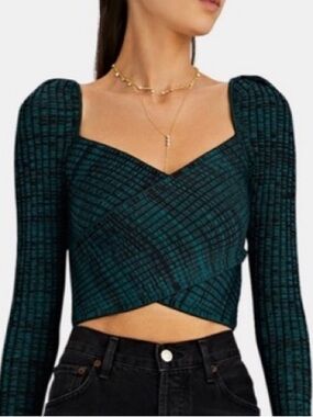 Self Portrait Crossover Knit Crop Top  Size Small!